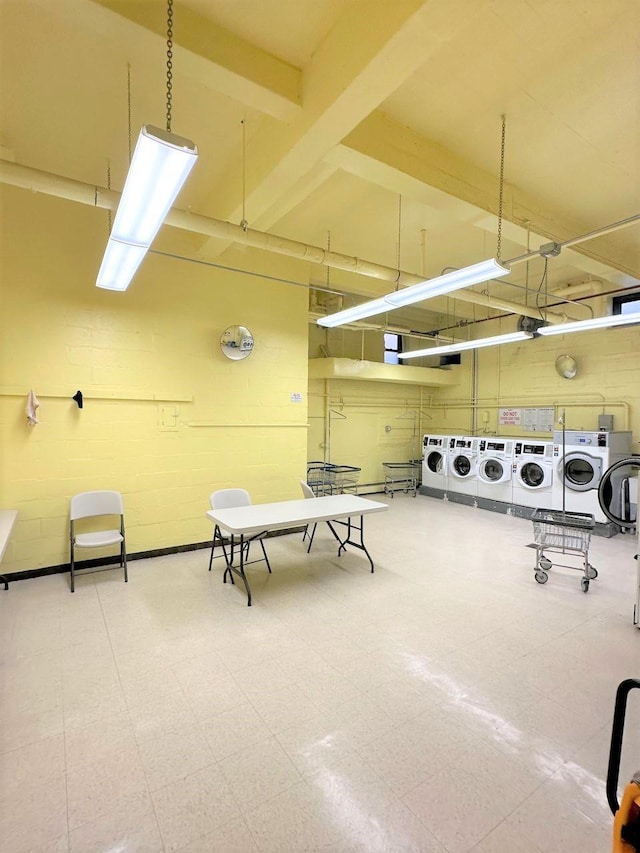 interior space featuring independent washer and dryer