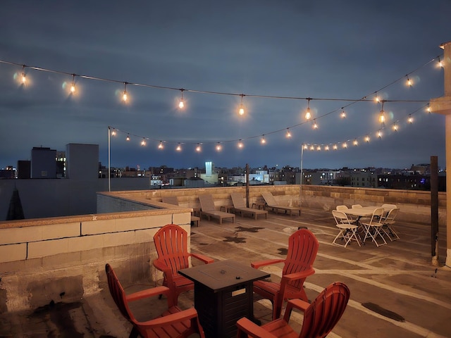 view of patio at twilight