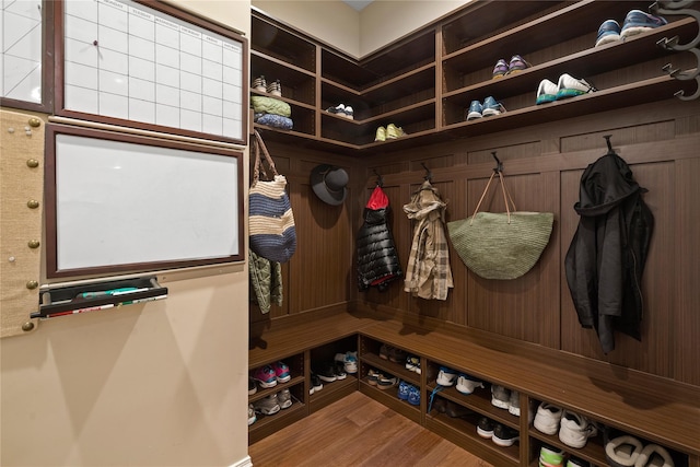 mudroom featuring hardwood / wood-style flooring