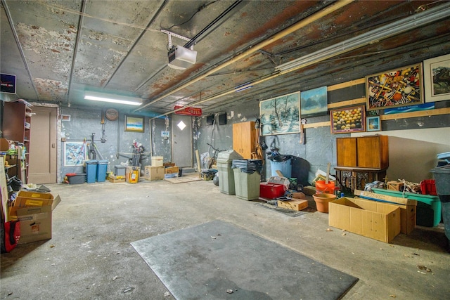 interior space with a garage door opener