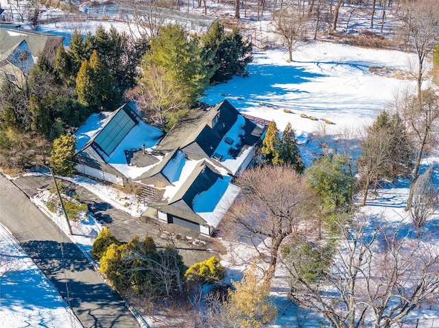 view of snowy aerial view