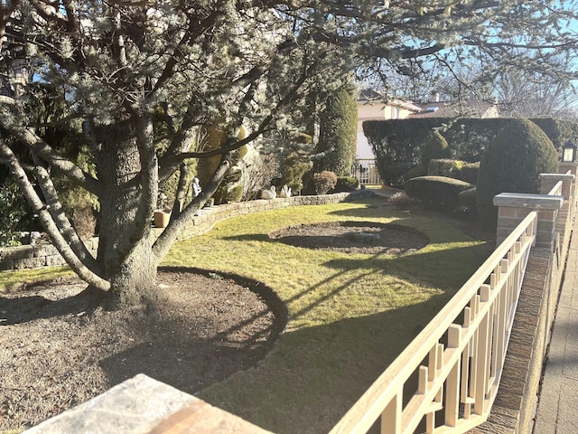 view of yard with fence