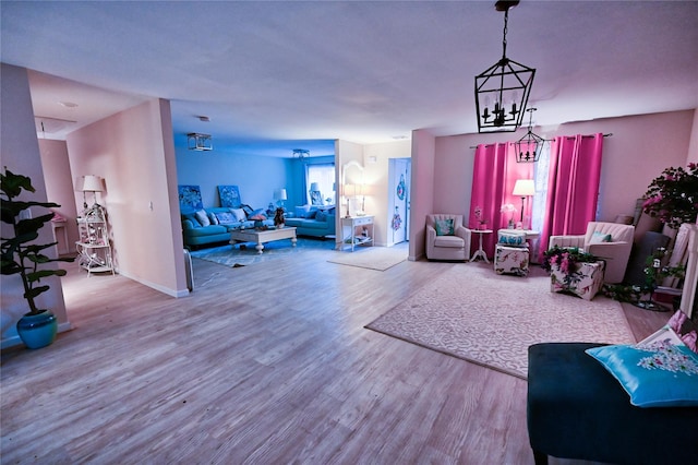 living room featuring hardwood / wood-style flooring