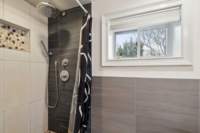 bathroom with walk in shower