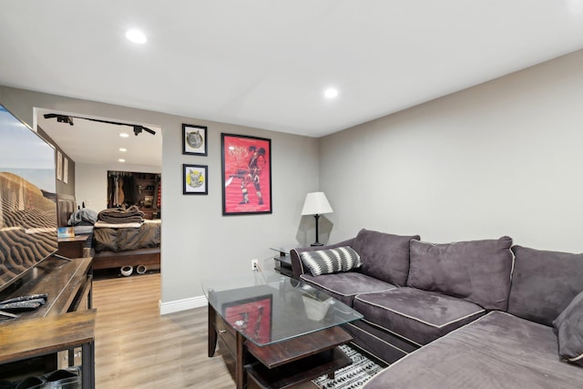 living room featuring light hardwood / wood-style floors