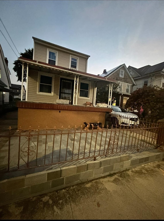 view of front of property with covered porch