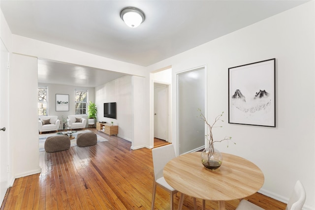 dining room with wood-type flooring