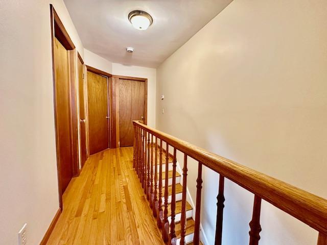 hall featuring light wood-type flooring