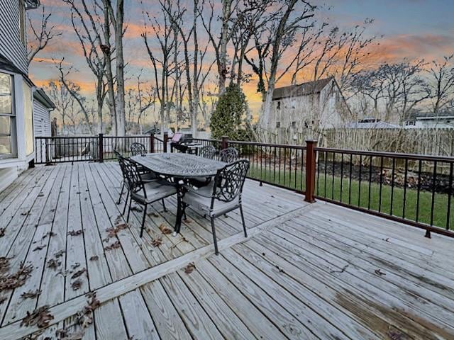 view of deck at dusk