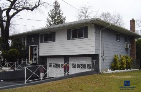 exterior space with a garage