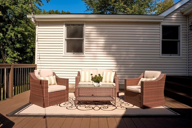 deck with outdoor lounge area