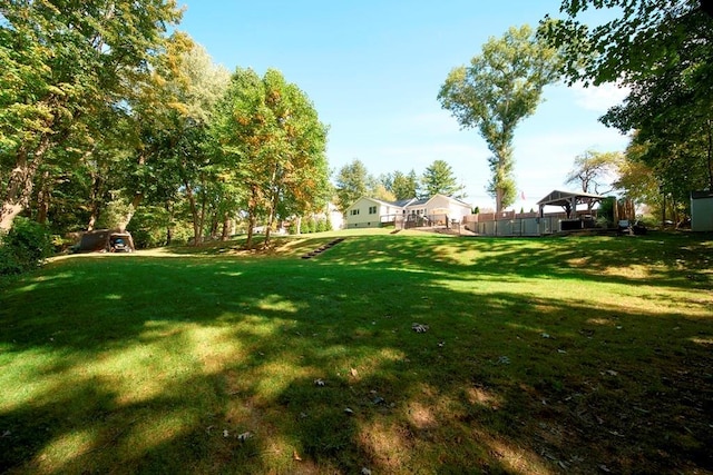 view of yard with a gazebo