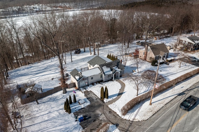 view of snowy aerial view