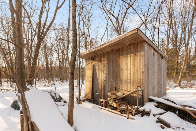 view of snow covered structure