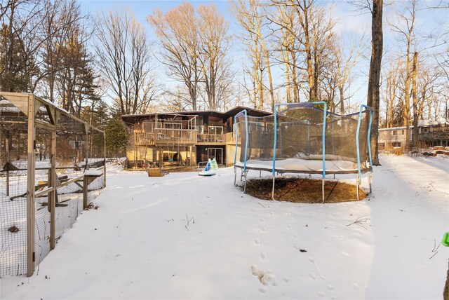 exterior space with a trampoline