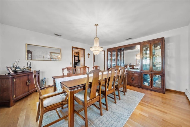 dining room featuring light hardwood / wood-style floors