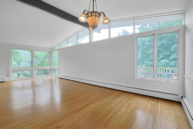 3 Dore Ct, New City, NY 10956 - unfurnished room featuring a chandelier, a baseboard radiator, and plenty of natural light