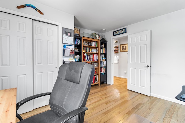 office space featuring hardwood / wood-style flooring