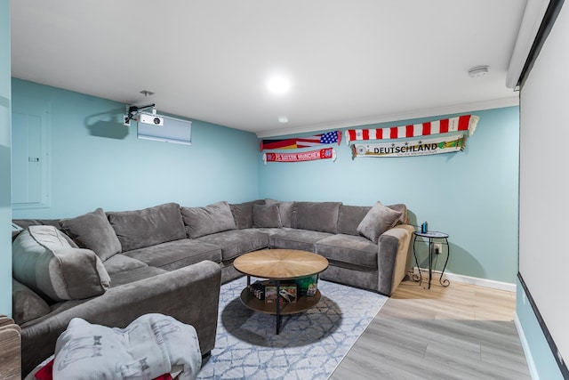 living room featuring hardwood / wood-style floors