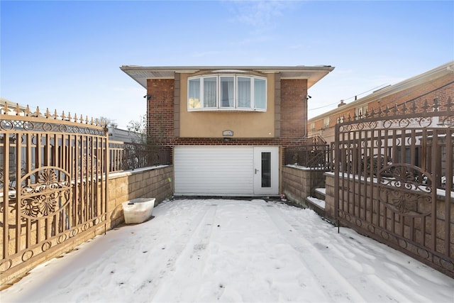 view of snow covered exterior