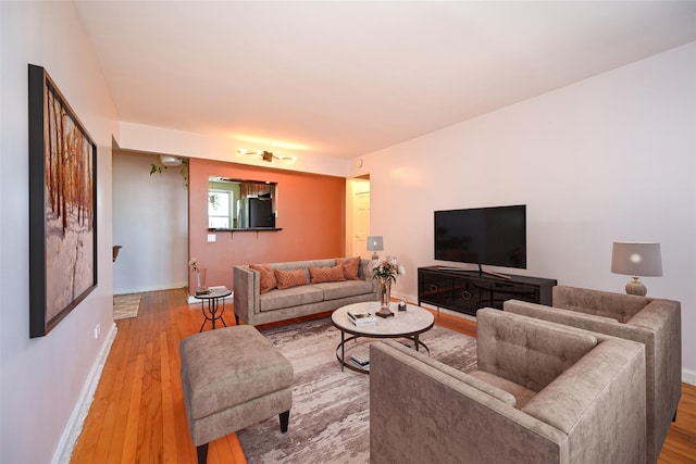 living room featuring hardwood / wood-style floors