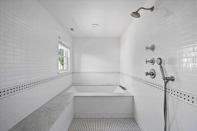 4 Clover Pl, New Rochelle, NY 10805 - bathroom with a tile shower and a tub