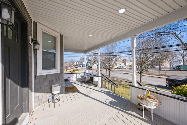 wooden deck with a porch