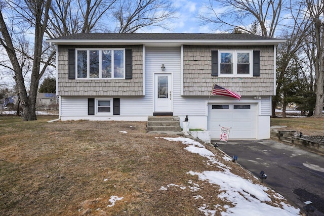 bi-level home with a garage