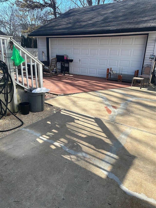 view of garage