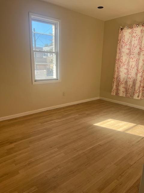 spare room featuring wood-type flooring