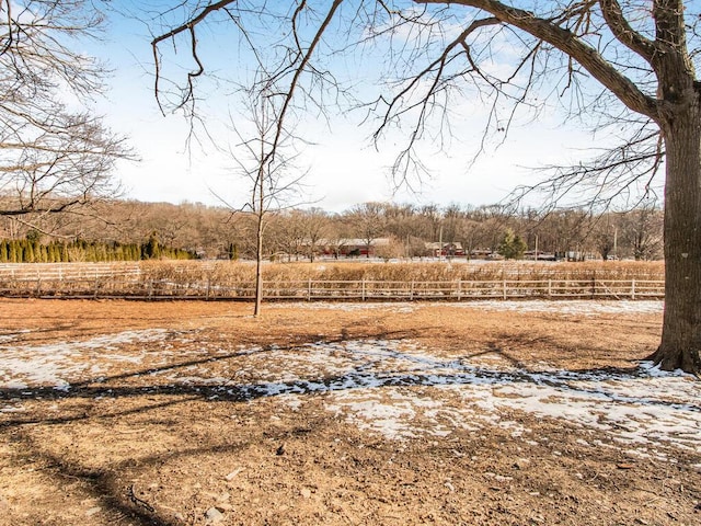 view of yard with a rural view