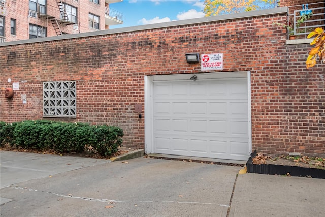 view of garage