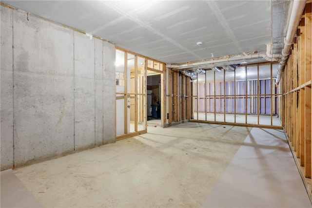 basement with water heater