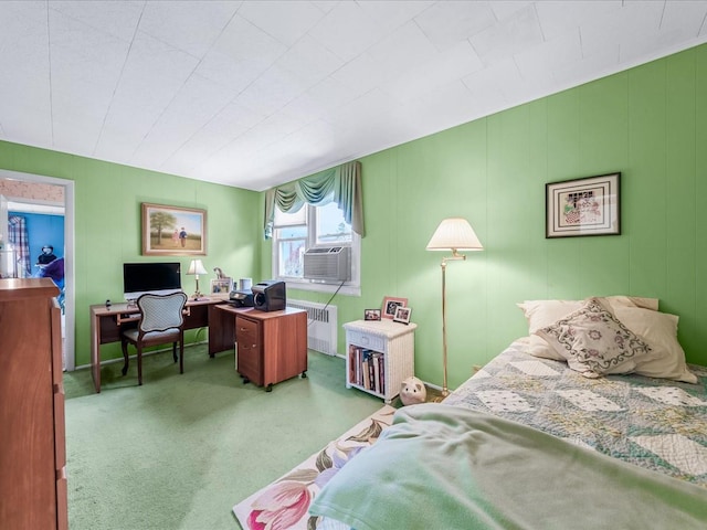 80-51 Little Neck Pkwy, Glen Oaks, NY 11004 - carpeted bedroom with radiator, an office area, and cooling unit