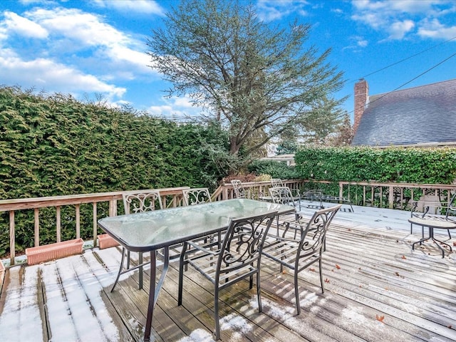 80-51 Little Neck Pkwy, Glen Oaks, NY 11004 - wooden deck featuring outdoor dining space