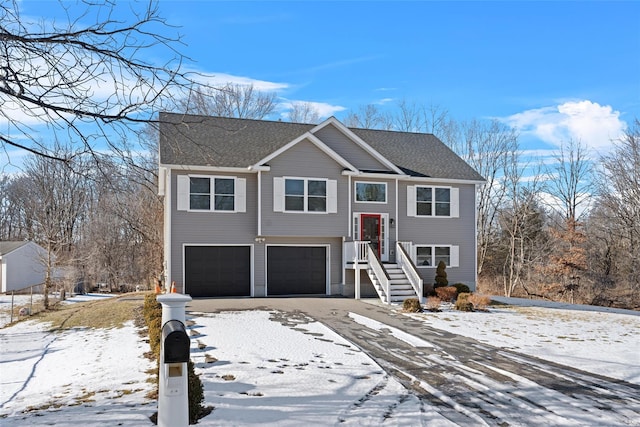 raised ranch with a garage