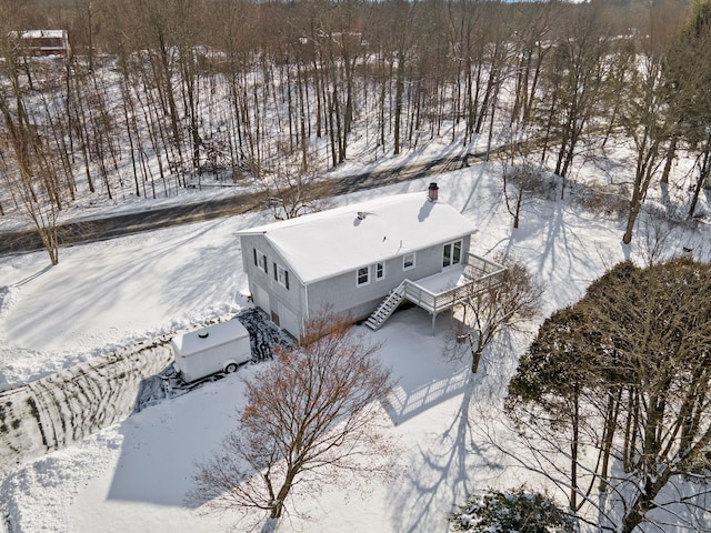 view of snowy aerial view