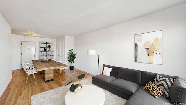 living room featuring light hardwood / wood-style floors