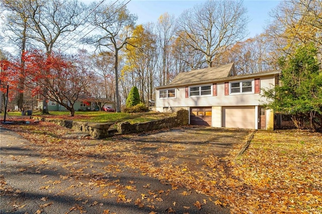 view of front of house with a garage