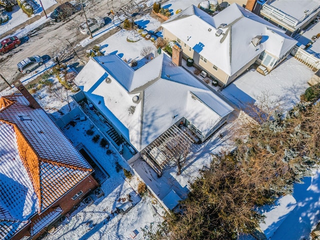 view of snowy aerial view