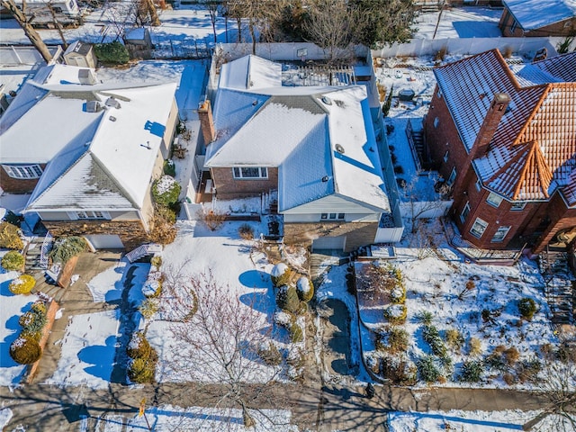 view of snowy aerial view