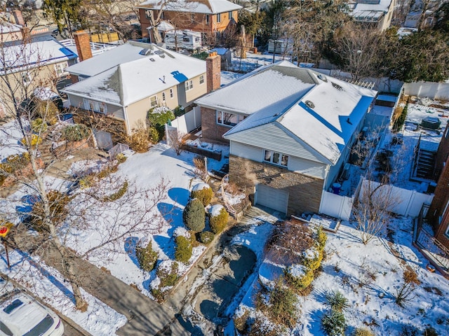 view of snowy aerial view