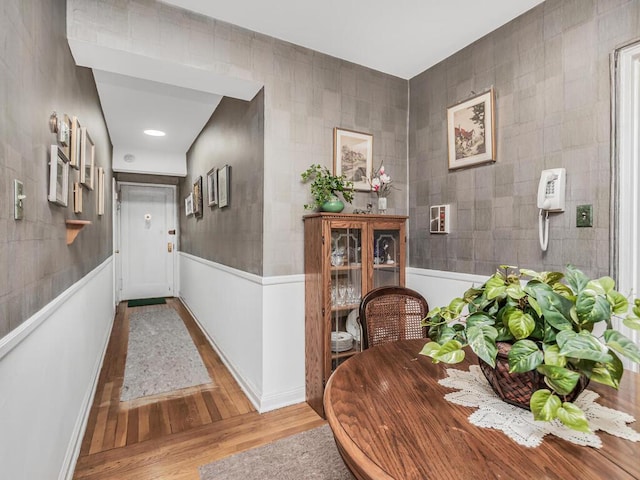 hall featuring light hardwood / wood-style floors