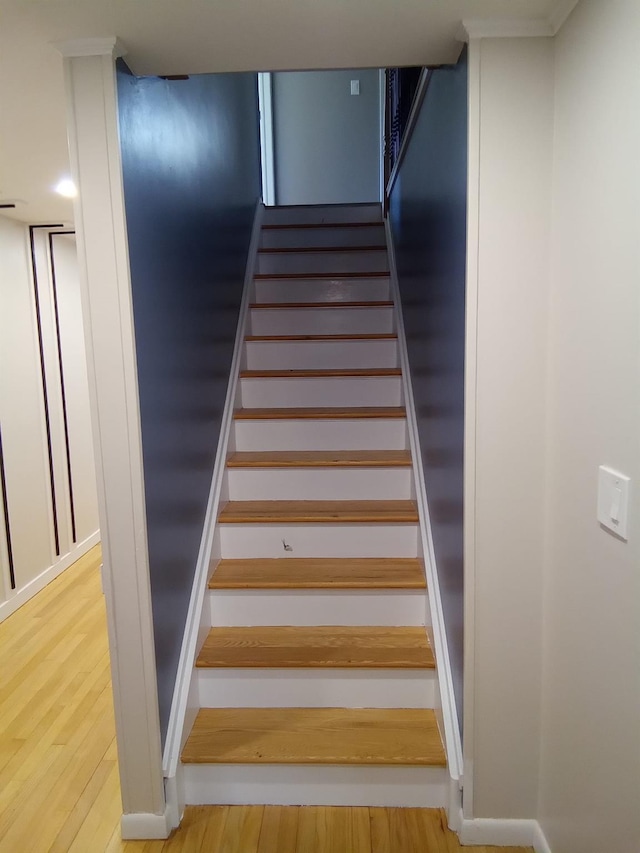 129 Franklin Ave, Monroe, NY 10950 - stairway with hardwood / wood-style floors