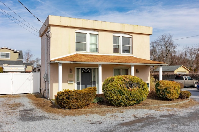 view of front of property with covered porch