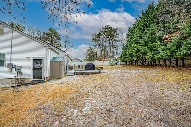 view of yard featuring a playground