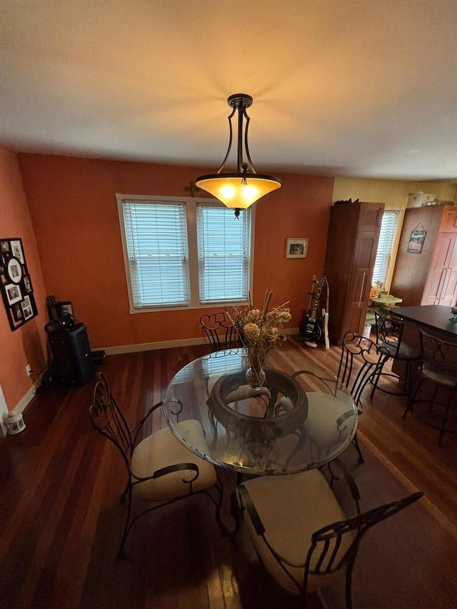 dining room featuring dark hardwood / wood-style flooring