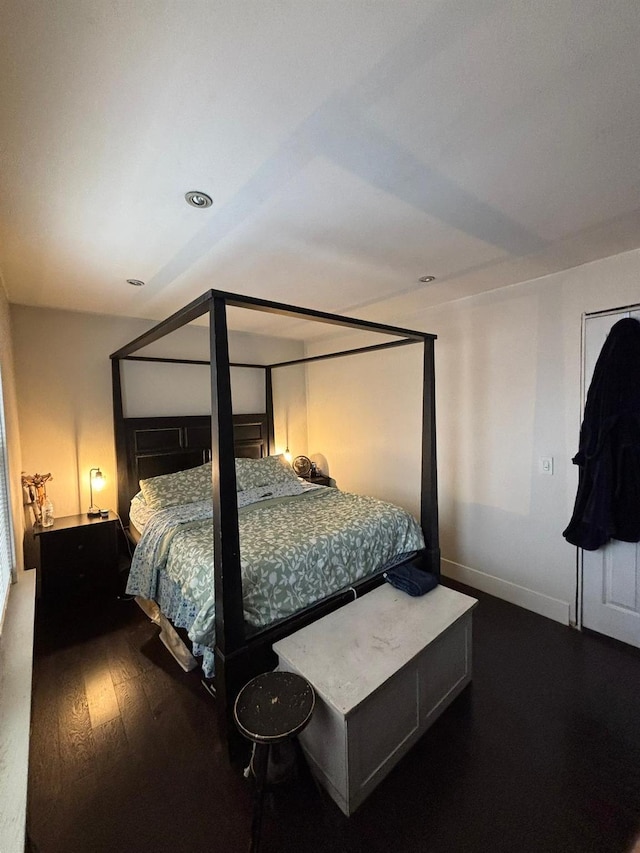 bedroom featuring wood-type flooring