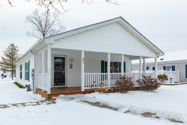 view of front of home featuring covered porch