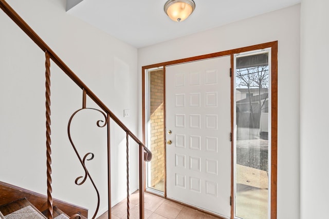 view of tiled entrance foyer